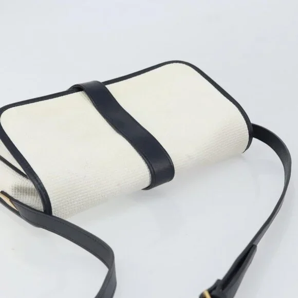 Authentic SAINT LAURENT Shoulder Bag PVC White Gold - Picture 13 of 16